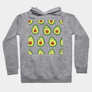 Avocados with cute expressions seamless pattern Hoodie